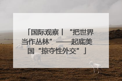国际观察丨“把世界当作丛林”——起底美国“掠夺性外交”