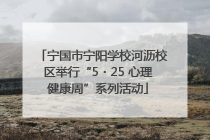 宁国市宁阳学校河沥校区举行“5・25 心理健康周”系列活动