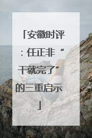 安徽时评：任正非“干就完了”的三重启示