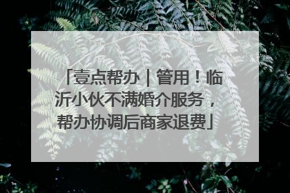壹点帮办｜管用！临沂小伙不满婚介服务，帮办协调后商家退费