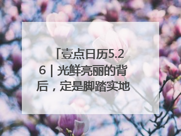 壹点日历5.26｜光鲜亮丽的背后，定是脚踏实地的付出！早上好