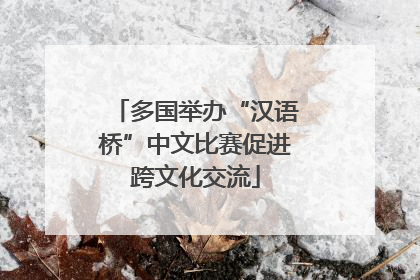 多国举办“汉语桥”中文比赛促进跨文化交流