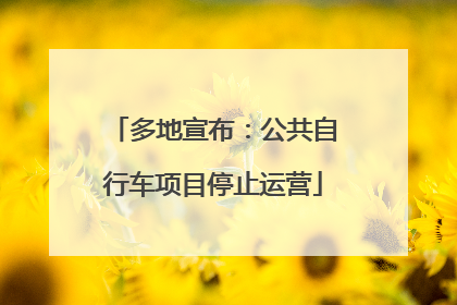 多地宣布：公共自行车项目停止运营