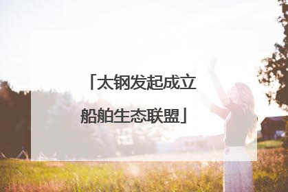 太钢发起成立船舶生态联盟