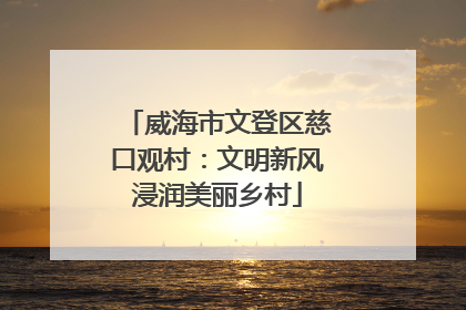 威海市文登区慈口观村：文明新风浸润美丽乡村