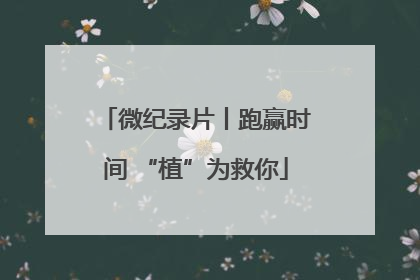 微纪录片丨跑赢时间 “植”为救你