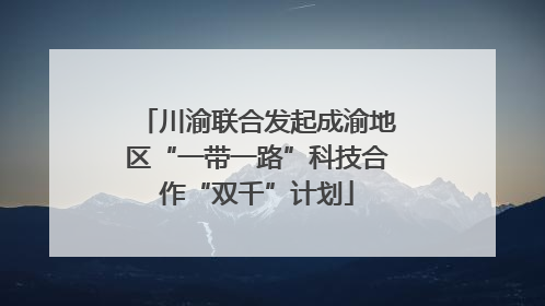 川渝联合发起成渝地区“一带一路”科技合作“双千”计划