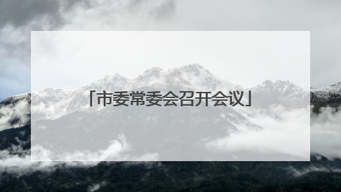 市委常委会召开会议