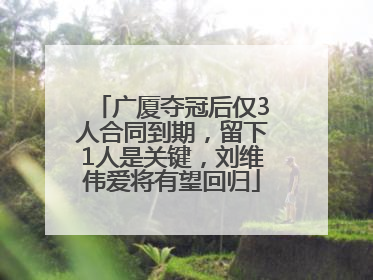 广厦夺冠后仅3人合同到期，留下1人是关键，刘维伟爱将有望回归