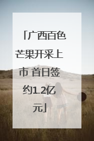 广西百色芒果开采上市 首日签约1.2亿元