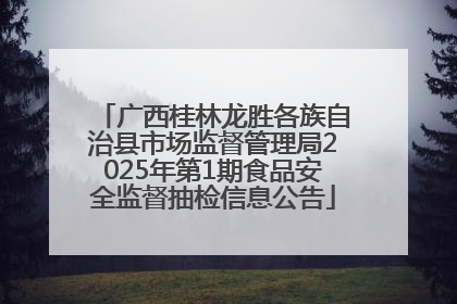 广西桂林龙胜各族自治县市场监督管理局2025年第1期食品安全监督抽检信息公告