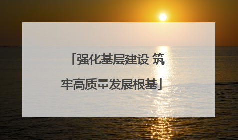 强化基层建设 筑牢高质量发展根基