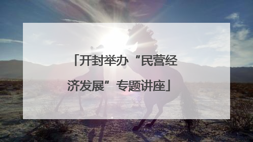 开封举办“民营经济发展”专题讲座