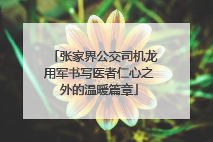 张家界公交司机龙用军书写医者仁心之外的温暖篇章