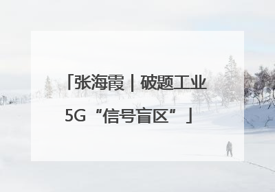 张海霞｜破题工业5G“信号盲区”