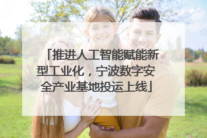 推进人工智能赋能新型工业化，宁波数字安全产业基地投运上线