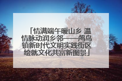 情满端午暖山乡 温情脉动润乡邻——鸬鸟镇新时代文明实践街区绘就文化共富新图景