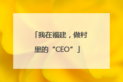 我在福建，做村里的“CEO”