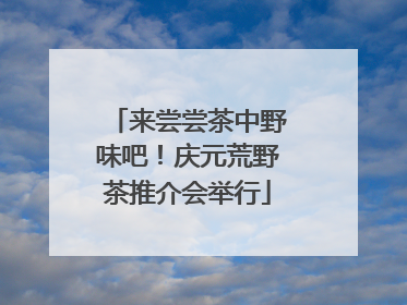 来尝尝茶中野味吧！庆元荒野茶推介会举行