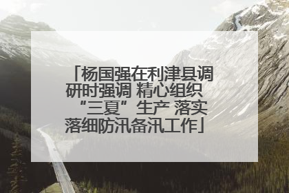杨国强在利津县调研时强调 精心组织“三夏”生产 落实落细防汛备汛工作