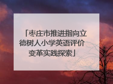 枣庄市推进指向立德树人小学英语评价变革实践探索