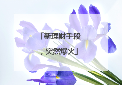 新理财手段，突然爆火