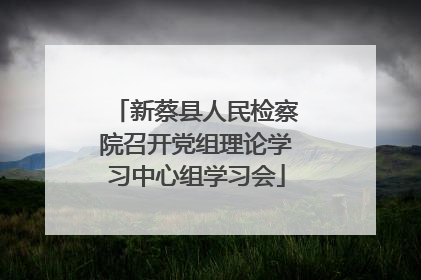 新蔡县人民检察院召开党组理论学习中心组学习会