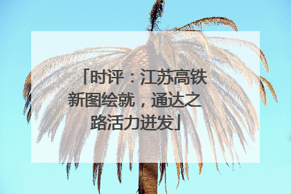 时评：江苏高铁新图绘就，通达之路活力迸发