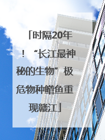 时隔20年！“长江最神秘的生物”极危物种鳤鱼重现赣江