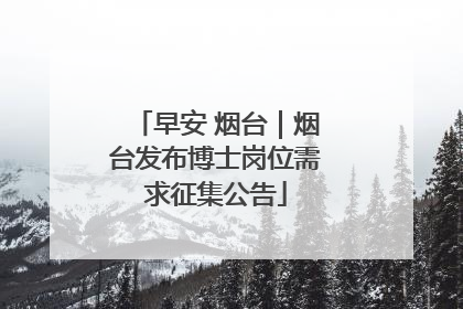 早安 烟台｜烟台发布博士岗位需求征集公告