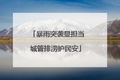 暴雨突袭显担当 城管排涝护民安