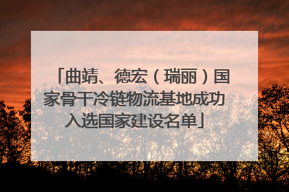 曲靖、德宏（瑞丽）国家骨干冷链物流基地成功入选国家建设名单