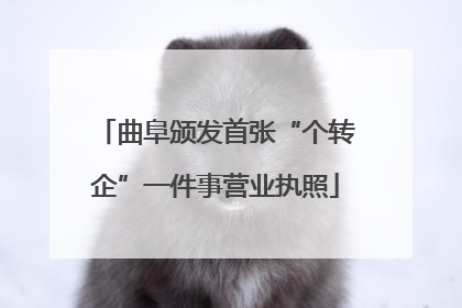 曲阜颁发首张“个转企”一件事营业执照