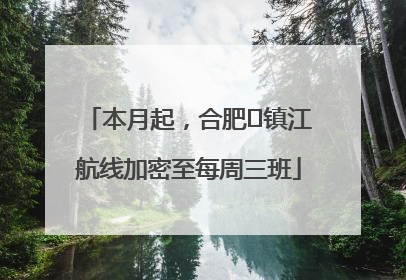 本月起，合肥⇋镇江航线加密至每周三班