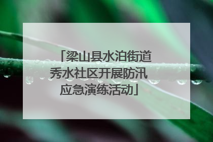 梁山县水泊街道秀水社区开展防汛应急演练活动