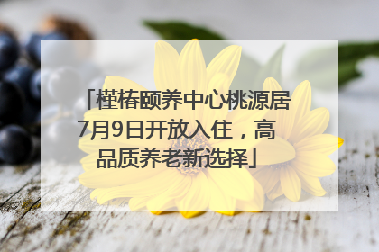 槿椿颐养中心桃源居7月9日开放入住，高品质养老新选择