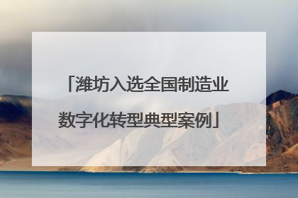 潍坊入选全国制造业数字化转型典型案例