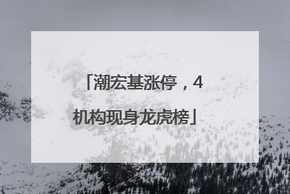 潮宏基涨停，4机构现身龙虎榜