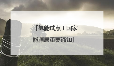 氢能试点！国家能源局重要通知