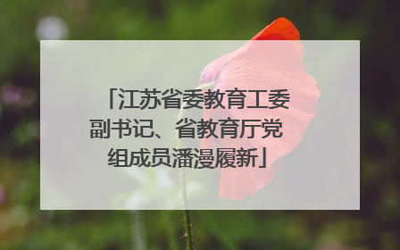 江苏省委教育工委副书记、省教育厅党组成员潘漫履新