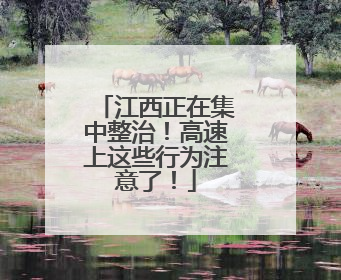 江西正在集中整治！高速上这些行为注意了！