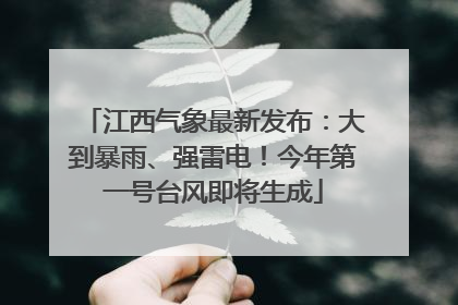 江西气象最新发布：大到暴雨、强雷电！今年第一号台风即将生成