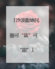 沙漠腹地民勤可“盐”可“甜”