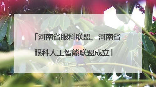 河南省眼科联盟、河南省眼科人工智能联盟成立