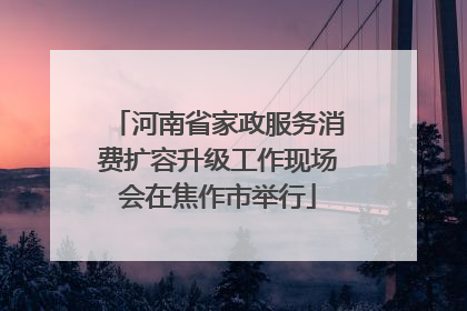 河南省家政服务消费扩容升级工作现场会在焦作市举行