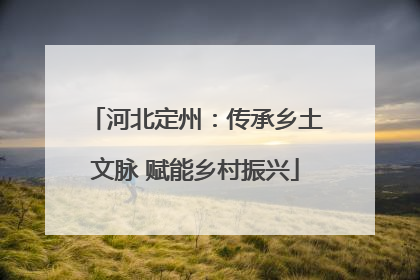 河北定州：传承乡土文脉 赋能乡村振兴
