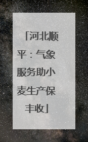 河北顺平：气象服务助小麦生产保丰收