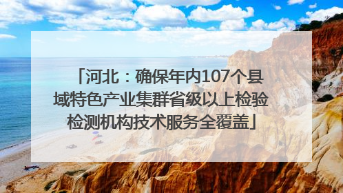 河北：确保年内107个县域特色产业集群省级以上检验检测机构技术服务全覆盖
