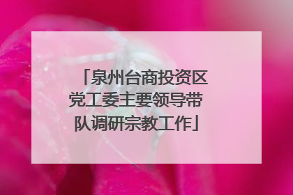 泉州台商投资区党工委主要领导带队调研宗教工作