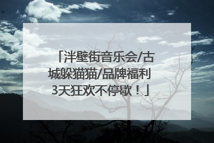泮壁街音乐会/古城躲猫猫/品牌福利3天狂欢不停歇！